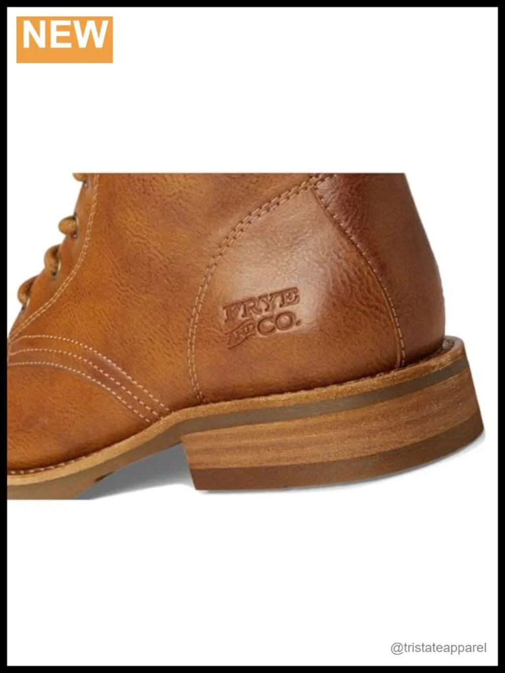 Leather Combat Boots Round Toe Block Heel Lace Up